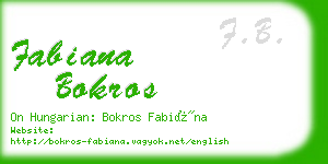 fabiana bokros business card